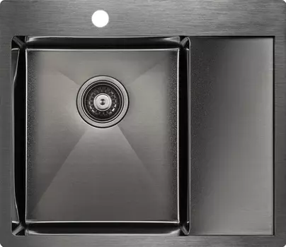Мойка кухонная Paulmark Flank PM225951-GML вороненая сталь L