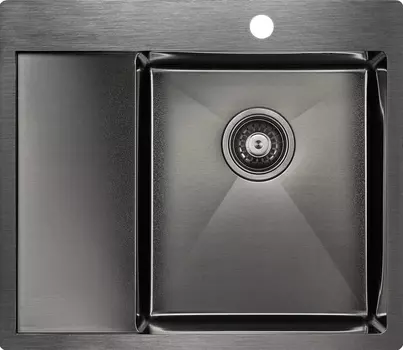 Мойка кухонная Paulmark Flank PM225951-GMR вороненая сталь R