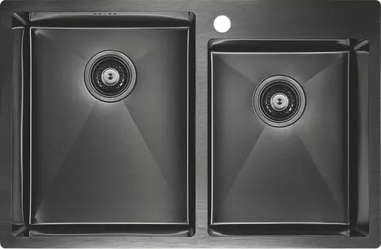 Мойка кухонная Paulmark Helfer PM237851-GM вороненая сталь