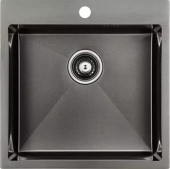 Мойка кухонная Paulmark Kroner PM215151-GM вороненая сталь