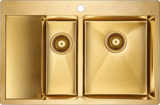 Мойка кухонная Paulmark Liga PM227851-BGR брашированное золото R