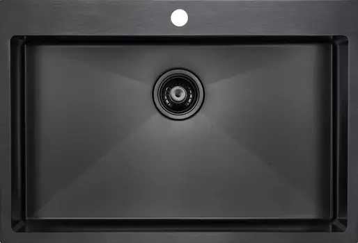 Мойка кухонная Paulmark Saar PM807551-GM вороненая сталь