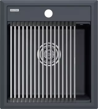Мойка кухонная Paulmark Stepia + Step PM114651-AN+R375-BS антрацит