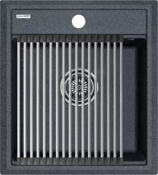 Мойка кухонная Paulmark Stepia + Step PM114651-DG+R375-BS графит