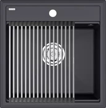 Мойка кухонная Paulmark Stepia + Step PM115051-AN+R375-BS антрацит