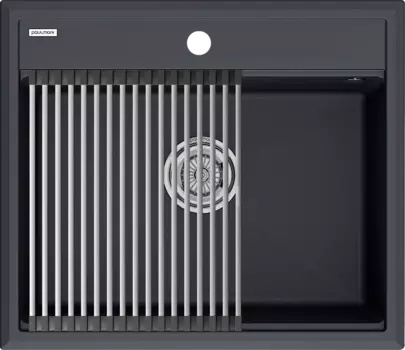 Мойка кухонная Paulmark Stepia + Step PM115951-AN+R375-BS антрацит