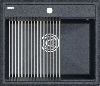 Мойка кухонная Paulmark Stepia + Step PM115951-DG+R375-BS графит