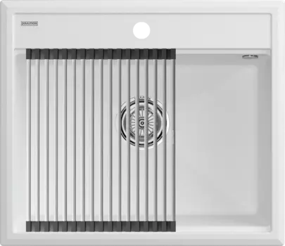 Мойка кухонная Paulmark Stepia + Step PM115951-WH+R375-BS белая