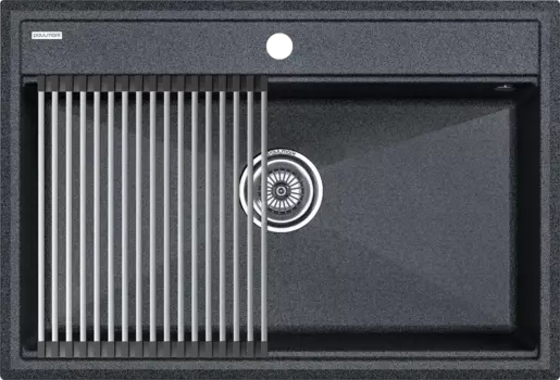 Мойка кухонная Paulmark Stepia + Step PM117551-DG+R375-BS графит