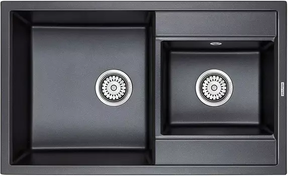 Мойка кухонная Paulmark Tandem PM238250-BLM черный металлик