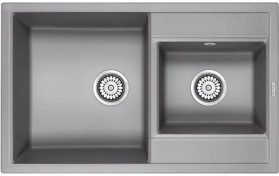 Мойка кухонная Paulmark Tandem PM238250-GRM серый металлик