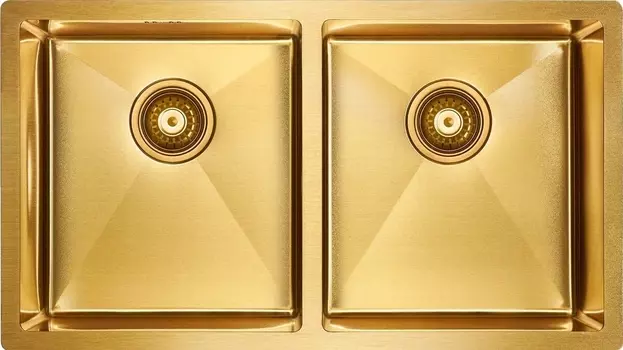 Мойка кухонная Paulmark Twin PM237844-BG брашированное золото