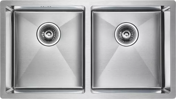 Мойка кухонная Paulmark Twin PM237844-BS брашированная нержавеющая сталь