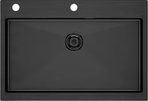 Мойка кухонная Paulmark Vast-Pro PM707551-GM вороненая сталь