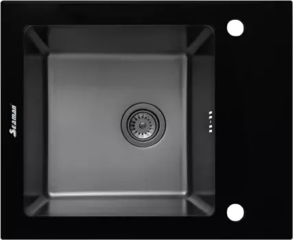 Мойка кухонная Seaman Eco Glass SMG-610B-Gun.B вороненая сталь, черная