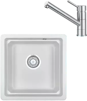 Мойка кухонная со смесителем Granula 4501U+0010, арктик