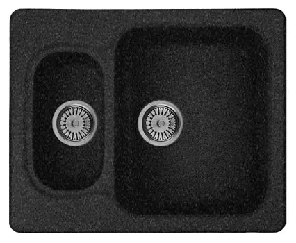 Мойка кухонная Whinstone Гарда 1 1/2B черный металлик С01