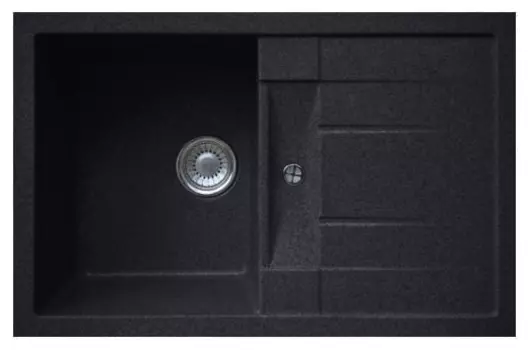 Мойка кухонная Whinstone Коралл 1B 1D черный B-18