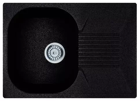 Мойка кухонная Whinstone Рона 1B 1D черный B-13