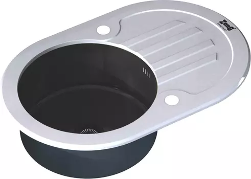 Мойка кухонная Zorg Glass GL-7851-OV-WHITE-GRAFIT графит