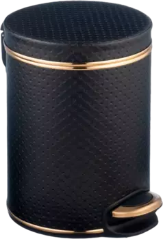 Мусорное ведро Geralis V-PBG-B черное, золото, 5 л