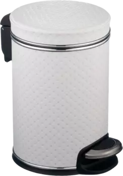 Мусорное ведро Geralis V-PWH-M белое, хром, 3 л