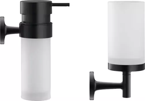 Набор Duravit Starck T Стакан 0099314600 черный + Дозатор 0099354600 черный