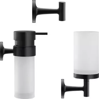 Набор Duravit Starck T Стакан 0099314600 черный + Дозатор 0099354600 черный + Крючок 0099294600 черный