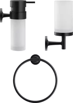 Набор Duravit Starck T Стакан 0099314600 черный + Дозатор 0099354600 черный + Полотенцедержатель 0099474600 черный