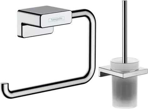 Набор Hansgrohe AddStoris Держатель туалетной бумаги 41771000 + Ершик 41752000 хром