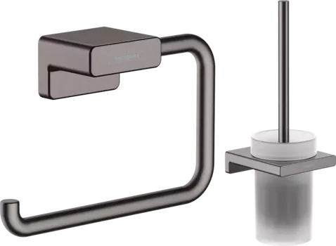 Набор Hansgrohe AddStoris Держатель туалетной бумаги 41771340 + Ершик 41752340 шлифованный черный хром