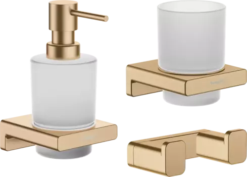 Набор Hansgrohe AddStoris Стакан 41749140 + Дозатор 41745140 + Крючок 41755140 шлифованная бронза