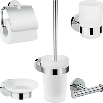 Набор Hansgrohe Logis Universal Держатель туалетной бумаги + Ершик + Крючок + Стакан + Мыльница