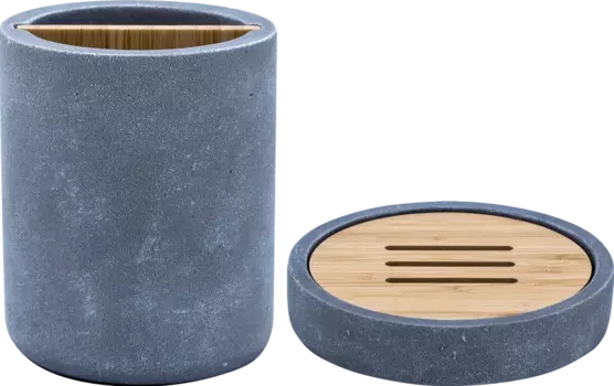 Набор Ridder Cement Стакан Ridder Cement 2240207 для зубных щёток, серый + Мыльница Ridder Cement