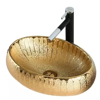 Накладная раковина Gid 9030g 48х34 золото 52234