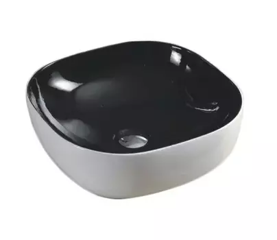 Накладная раковина Gid Nc360 42.5х42.5 черно-белая 52204