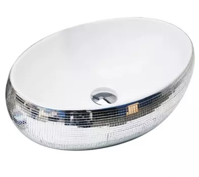 Накладная раковина Gid Nc397 48х34 белая с хромом 52212