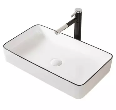 Накладная раковина Gid Nc9399 60х34 бело-черная 52225