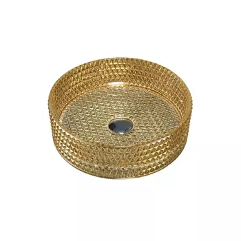 Накладная раковина Vincea VBS-5GL05 40x40 золотая