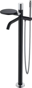 Напольный смеситель для ванны с душем Boheme Stick 129-BCR black diamond chrome