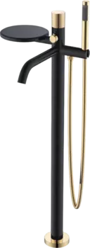 Напольный смеситель для ванны с душем Boheme Stick 129-BG.2 black diamond gold