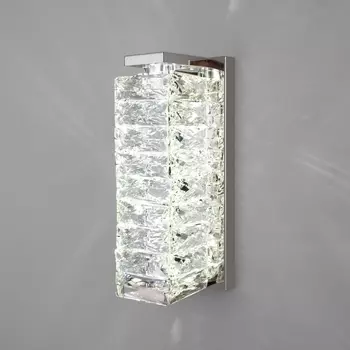 Настенный светодиодный светильник Eurosvet Blitz 40259 Led хром/ прозрачный хрусталь Strotskis
