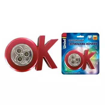 Настольная лампа (07721) Uniel DTL-355 OK/Red/3LED/3AAA