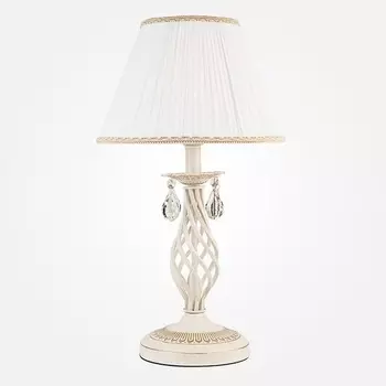 Настольная лампа Eurosvet Amelia 10054/1 белый с золотом/прозрачный хрусталь Strotskis