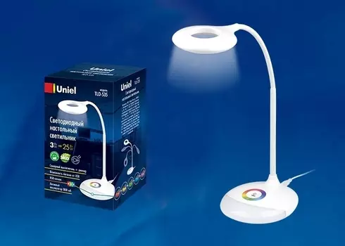 Настольная лампа (UL-00001496) Uniel TLD-535 White/LED/250Lm/5500K/Dimmer