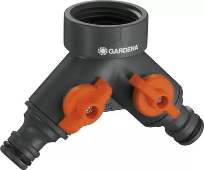 Переходник Gardena 00938-20 3/4 на два выхода с регуляторами 00938-20.000.00