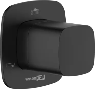 Переключатель потоков Wasserkraft Nuthe A265 С ВНУТРЕННЕЙ ЧАСТЬЮ, на три потребителя, черный soft-touch