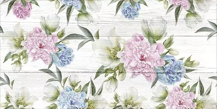 Плитка настенная Laparet Land белый узор 20х40 08-00-01-2672