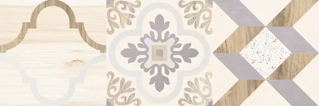 Плитка настенная Laparet Woody 25x75, бежевый узор