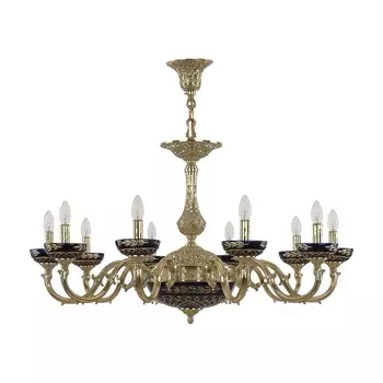 Подвесная люстра Bohemia Ivele 72101P/10/300 G P Amber-Blue/H-1J